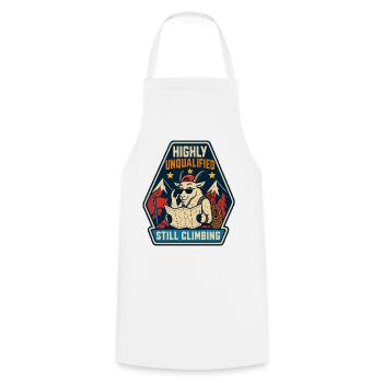 Highly Unqualified Still Climbing Goat - Cooking Apron - white - Front - AI Model Male 185 dark (185cm)