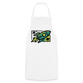 Rocket Graffiti Graphic - Cooking Apron - white - Front - AI Model Male 185 dark (185cm)