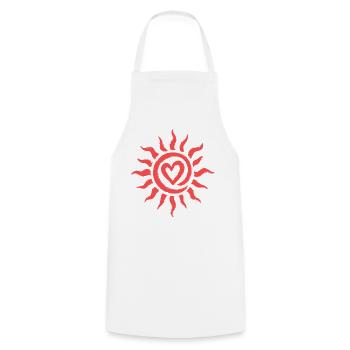Heart Sun Sun Motif - Cooking Apron - white - Front - AI Model Male 185 dark (185cm)