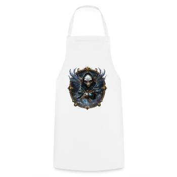 Blue Mystic with Ornate Wings - Cooking Apron - white - Front - AI Model Male 185 dark (185cm)
