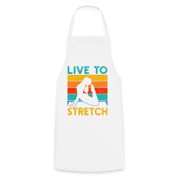 Yoga Live To Stretch Funny Yoga - Cooking Apron - white - Front - AI Model Male 185 dark (185cm)