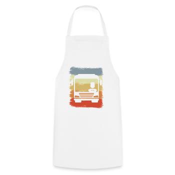 Oldschool Bus Driver - Cooking Apron - white - Front - AI Model Male 185 dark (185cm)