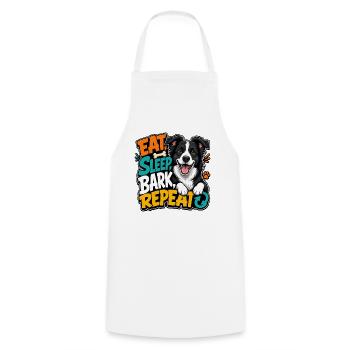Border Collie - Cooking Apron - white - Front - AI Model Male 185 dark (185cm)