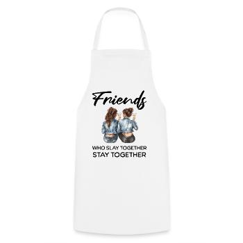 Friends Slay Together - Cooking Apron - white - Front - AI Model Male 185 dark (185cm)
