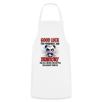 Drôle d’adieu collègue - Tablier de cuisine - blanc - Devant - AI Model Male 185 dark (185cm)