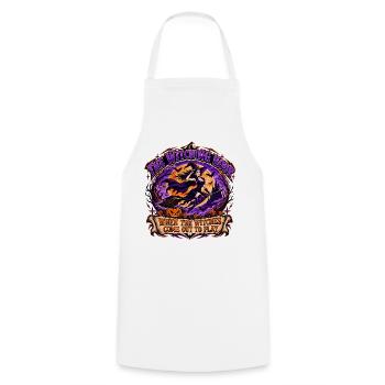 Witching Hour Witch Play Scene - Cooking Apron - white - Front - AI Model Male 185 dark (185cm)