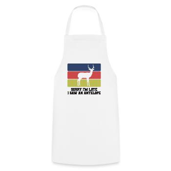 Dicton humoristique d’antilope - Tablier de cuisine - blanc - Devant - AI Model Male 185 dark (185cm)