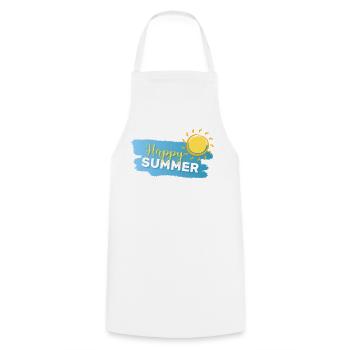 Summer Mode: ON - Cooking Apron - white - Front - AI Model Male 185 dark (185cm)