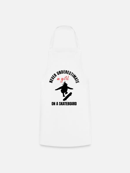 Skater Girl Power - Kochschürze - Weiß