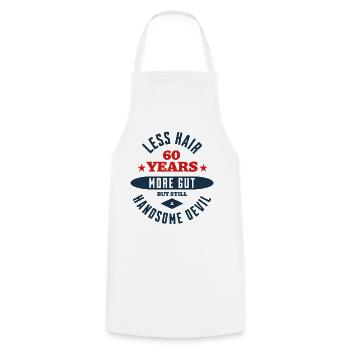 60th Birthday Devil - Cooking Apron - white - Front - AI Model Male 185 dark (185cm)