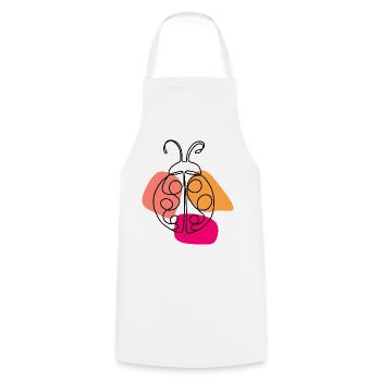 Hand Drawn One Line Ladybug - Cooking Apron - white - Front - AI Model Male 185 dark (185cm)