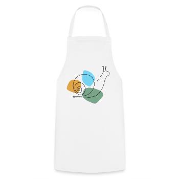 Lineart Snail with Pastel Shapes - Cooking Apron - white - Front - AI Model Male 185 dark (185cm)