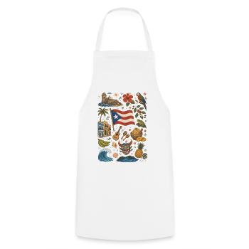 Puerto Rico | Caribbean, Music & Island Feeling - Cooking Apron - white - Front - AI Model Male 185 dark (185cm)