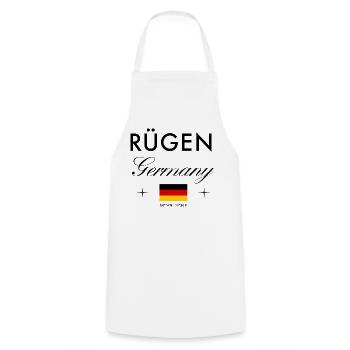 Rügen Deutschland Koordinaten Reise Souvenir - Kochschürze - Weiß - Vorne - AI Model Male 185 dark (185cm)