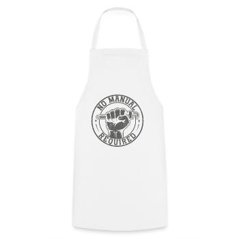 No manual required – maker power - Cooking Apron - white - Front - AI Model Male 185 dark (185cm)