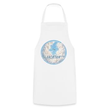 finally vacation airplane finally free clouds - Cooking Apron - white - Front - AI Model Male 185 dark (185cm)