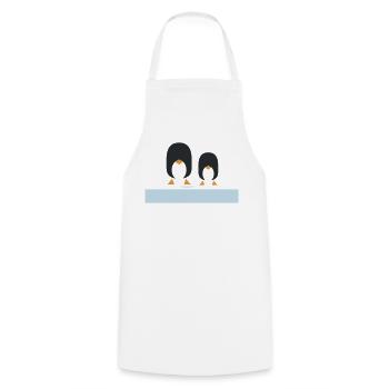 Geometric Black Penguins Duo - Cooking Apron - white - Front - AI Model Male 185 dark (185cm)