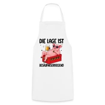 Die Lage Ist Besäufniserregend Schwein Bier - Kochschürze - Weiß - Vorne - AI Model Male 185 dark (185cm)