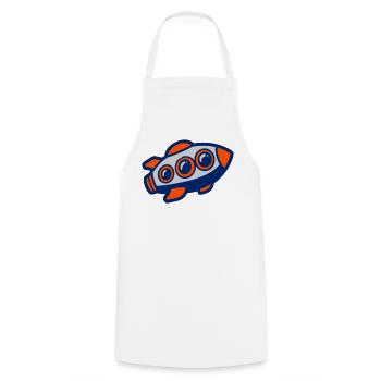 Space Rocket Illustration - Cooking Apron - white - Front - AI Model Male 185 dark (185cm)