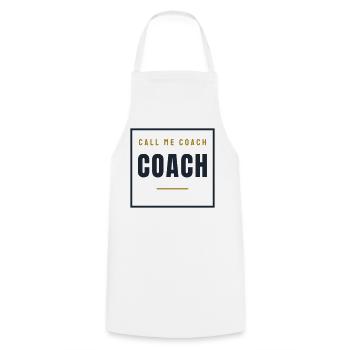 Coach Stempel Retro - Trainer Geschenk Sport - Kochschürze - Weiß - Vorne - AI Model Male 185 dark (185cm)
