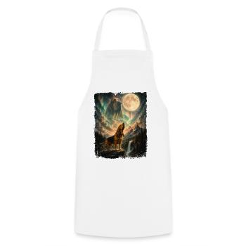 Bloodhound Howling At Moon - Dog Dad Dog Mom - Cooking Apron - white - Front - AI Model Male 185 dark (185cm)