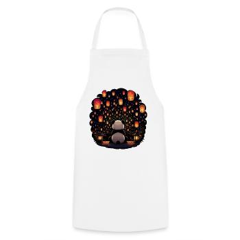 Panda Lantern Festival in the Moonlight - Cooking Apron - white - Front - AI Model Male 185 dark (185cm)
