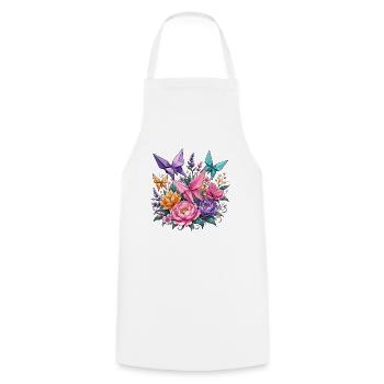Ailes d’origami Splendeur florale - Tablier de cuisine - blanc - Devant - AI Model Male 185 dark (185cm)
