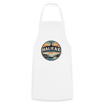 Retro Halifax Citadel Reiseabzeichen - Kochschürze - Weiß - Vorne - AI Model Male 185 dark (185cm)
