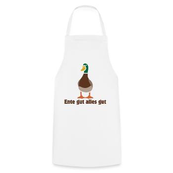 Ente gut alles gut | Cartoon - Kochschürze - Weiß - Vorne - AI Model Male 185 dark (185cm)