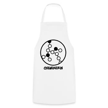 Chemikerin - Kochschürze - Weiß - Vorne - AI Model Male 185 dark (185cm)