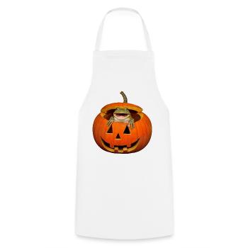 Halloween Frog in Pumpkin T-Shirt Funny - Cooking Apron - white - Front - AI Model Male 185 dark (185cm)
