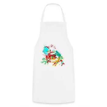 Frog Splash Art - Cooking Apron - white - Front - AI Model Male 185 dark (185cm)
