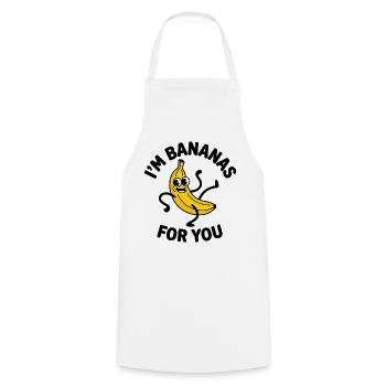 I Am Banana – For You Cartoon - Cooking Apron - white - Front - AI Model Male 185 dark (185cm)