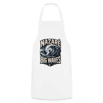 Nazaré Big Waves - Cooking Apron - white - Front - AI Model Male 185 dark (185cm)