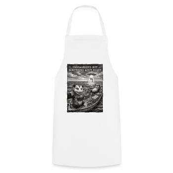 Undiagnosed but something ain't right - Cooking Apron - white - Front - AI Model Male 185 dark (185cm)