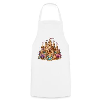 Beach sandcastle with shells - Cooking Apron - white - Front - AI Model Male 185 dark (185cm)