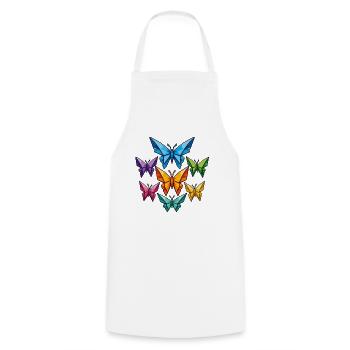 Geometric Butterflies Color Palette - Cooking Apron - white - Front - AI Model Male 185 dark (185cm)