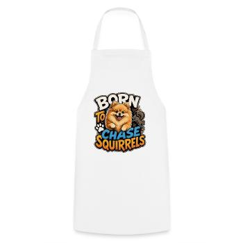 Pomeranian - Cooking Apron - white - Front - AI Model Male 185 dark (185cm)