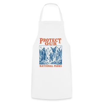 Cryptid Protect Our National Parks - Cooking Apron - white - Front - AI Model Male 185 dark (185cm)