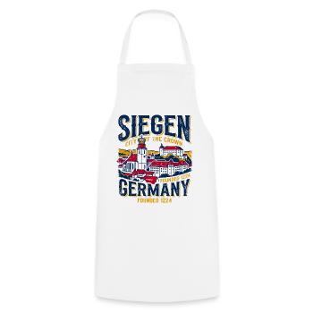 Vintage Siegen Germany City Of The Crown - Cooking Apron - white - Front - AI Model Male 185 dark (185cm)