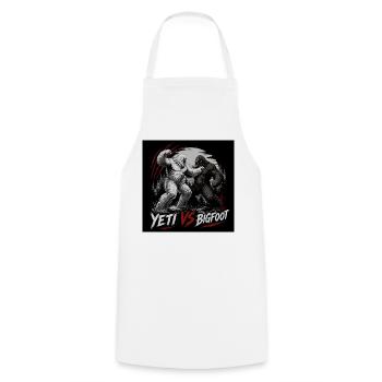 Yeti vs Bigfoot - Cooking Apron - white - Front - AI Model Male 185 dark (185cm)
