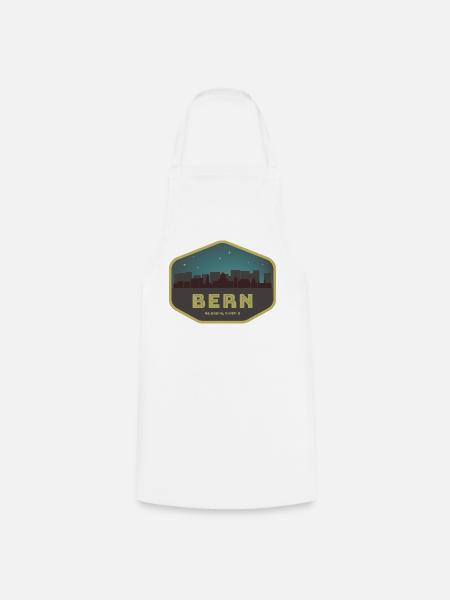 Bern Schweiz Skyline Badge Nacht - Kochschürze - Weiß