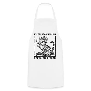 Gothic King Bengal Cat - Cooking Apron - white - Front - AI Model Male 185 dark (185cm)