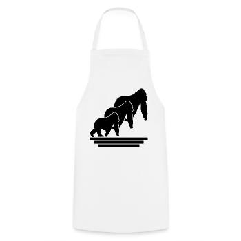 Famille des singes - Tablier de cuisine - blanc - Devant - AI Model Male 185 dark (185cm)