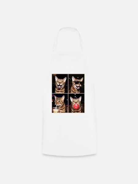 Katzen Bengal Katze - Kochschürze - Weiß