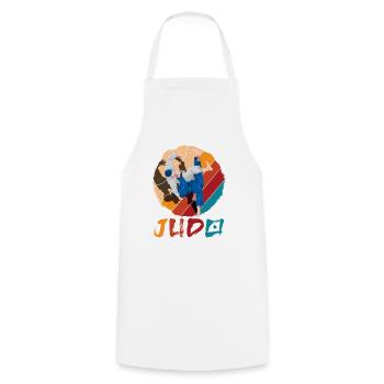 Judo Retro Vintage Martial Arts Judoka Throw - Cooking Apron - white - Front - AI Model Male 185 dark (185cm)