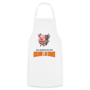 I'm going to fly because I am insane - Cooking Apron - white - Front - AI Model Male 185 dark (185cm)