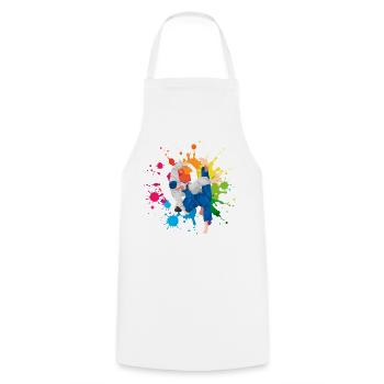 Judo Martial Arts Colorful Watercolor Watercolor Watercolor - Cooking Apron - white - Front - AI Model Male 185 dark (185cm)