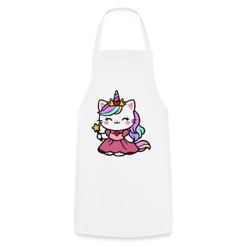 Cat Unicorn Princess - Cooking Apron - white - Front - AI Model Male 185 dark (185cm)