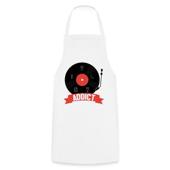 Vinyl - Cooking Apron - white - Front - AI Model Male 185 dark (185cm)